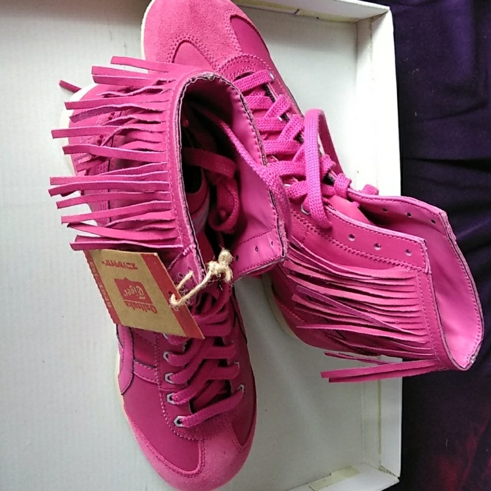 Pink Hightop Fringe shoes